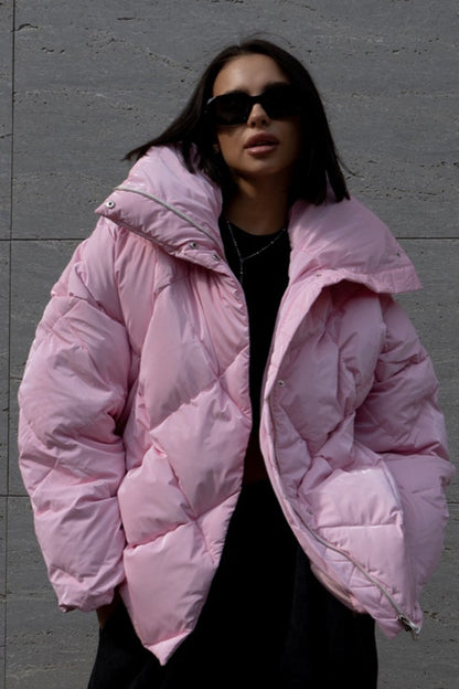 Loose Fit Quilted Cotton Jacket