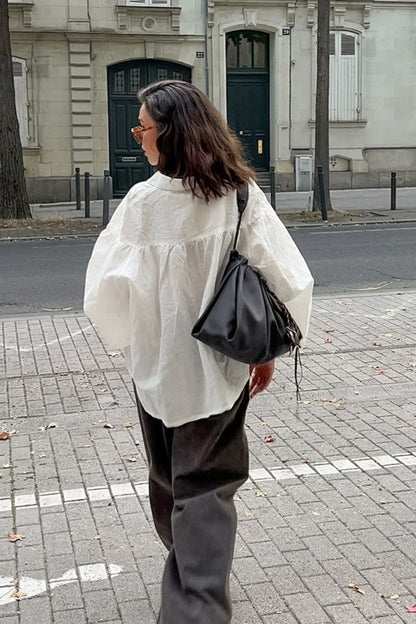Smocked Lantern Sleeve Blouse