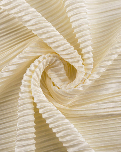 Slim Fit Flared Long Sleeve Pleated Shirt