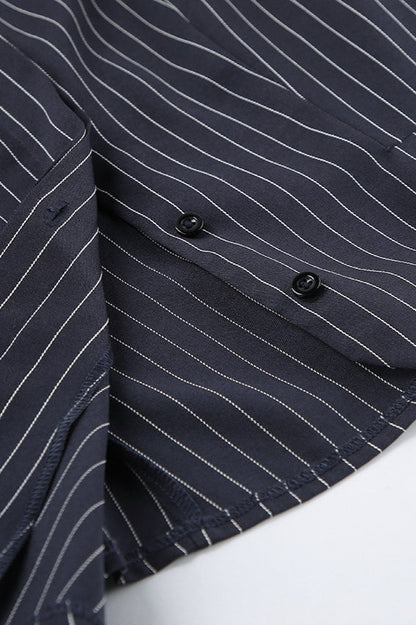 Striped Halter Two Piece Blazer Skirt Set