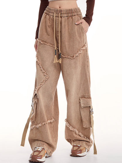 American high street flanging Cargo Jeans