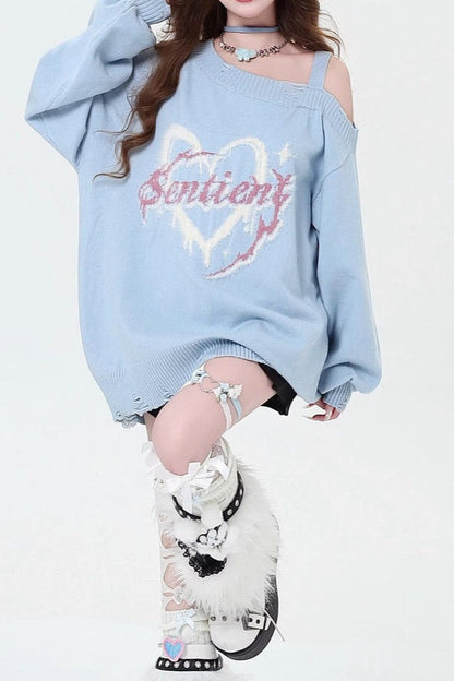 Off Shoulder Loose Knit Versatile Lazy Vibe Sweater