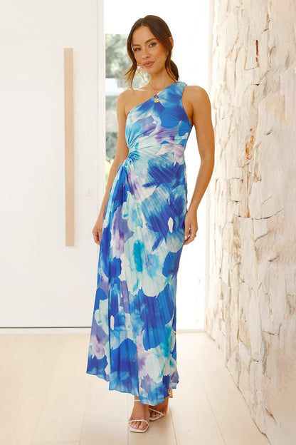 Vestido largo Laken - Azul floral