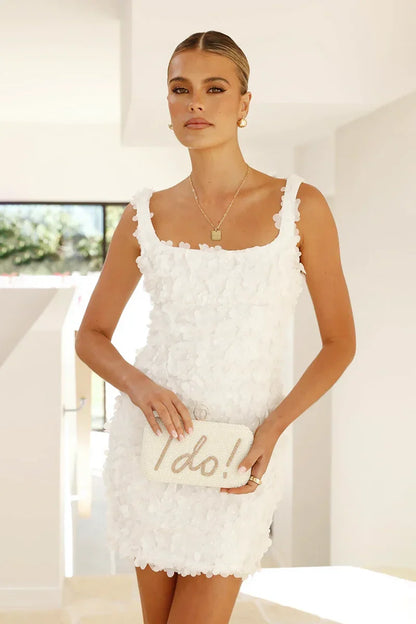 Clutch de lentejuelas I DO - Dorado/Blanco