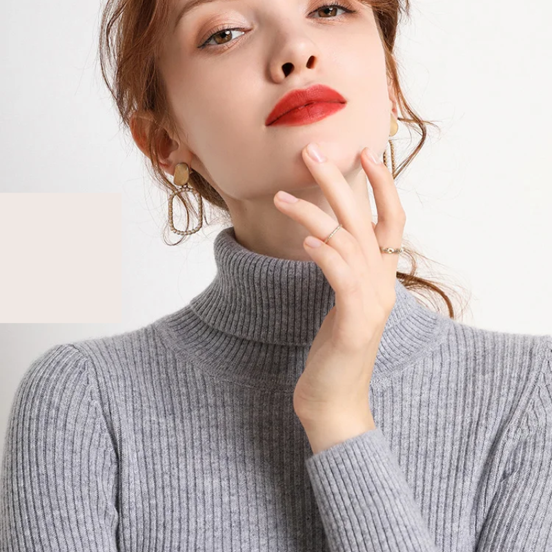 Jersey informal de manga larga y corte ajustado para mujer | Ideal para otoño/invierno