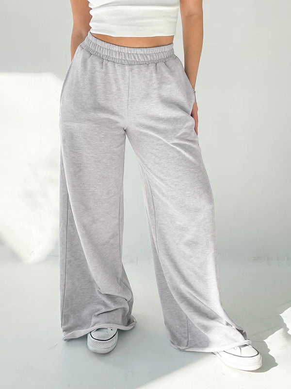 Solid Color Rolled Sweatpants