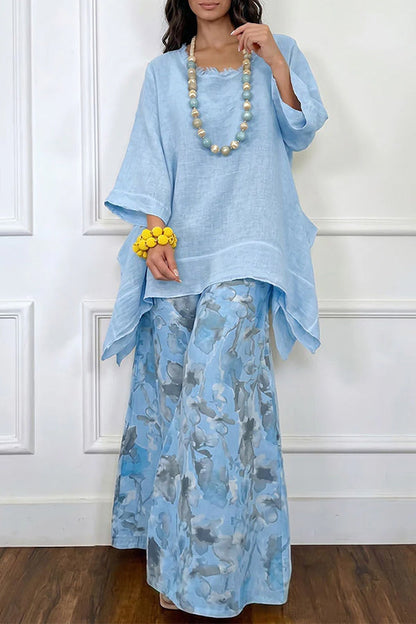 Sienna Asymmetric Linen-Look Resort Set in Sunshine Yellow