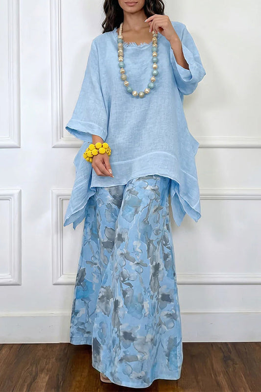 Sienna Asymmetric Linen-Look Resort Set in Sunshine Yellow