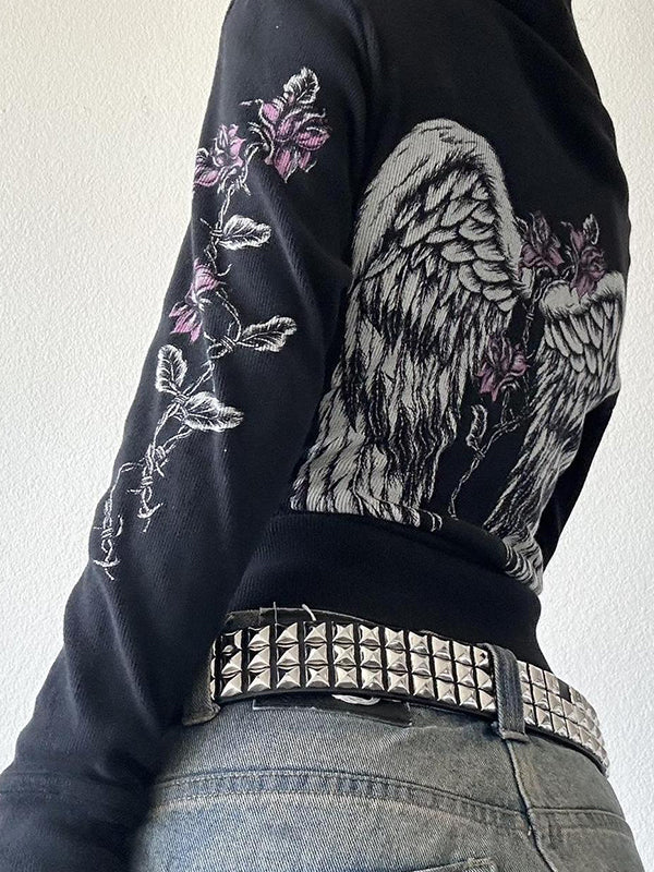 Retro Print Oversized Hoodie
