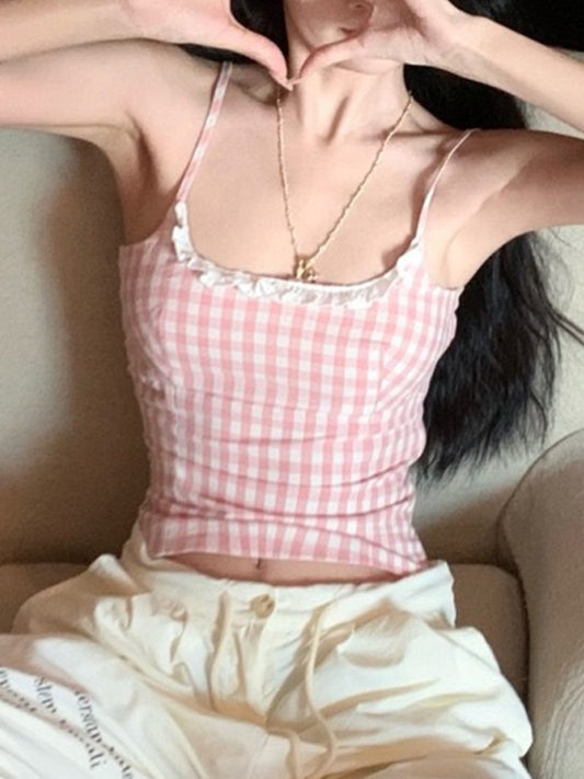 Plaid Print Cami Top