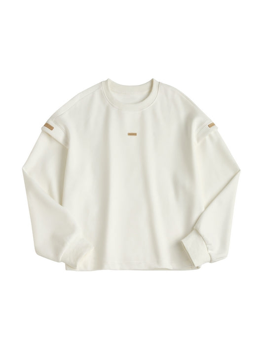 Solid Color Label Decor Oversized Hoodie
