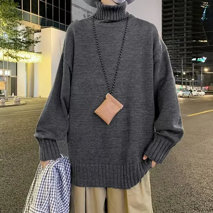 Jersey holgado de punto con cuello alto para mujer | Ideal para otoño/invierno
