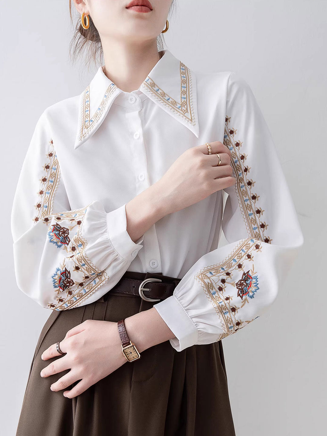 Trinity Classic Polo Collar Embroidered Shirt