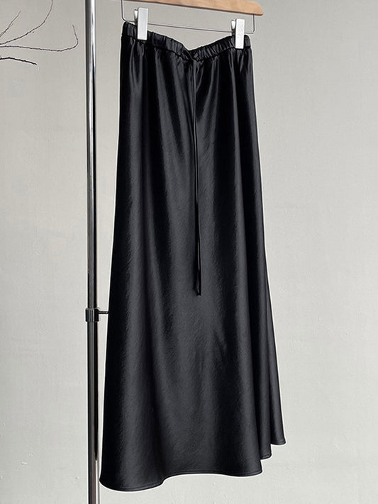 Mary Elegant Solid Color Satin Skirt
