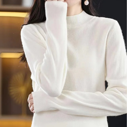 Jersey informal de cuello alto con estampado de cuadros para mujer | Ideal para otoño/invierno