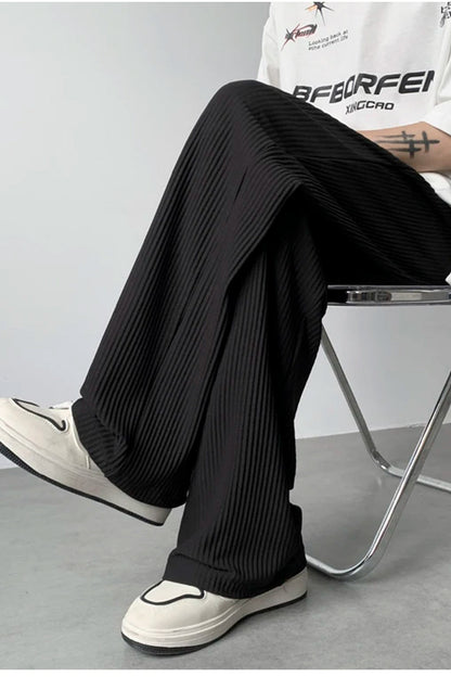 Loose Casual Long Pleated Men Pants