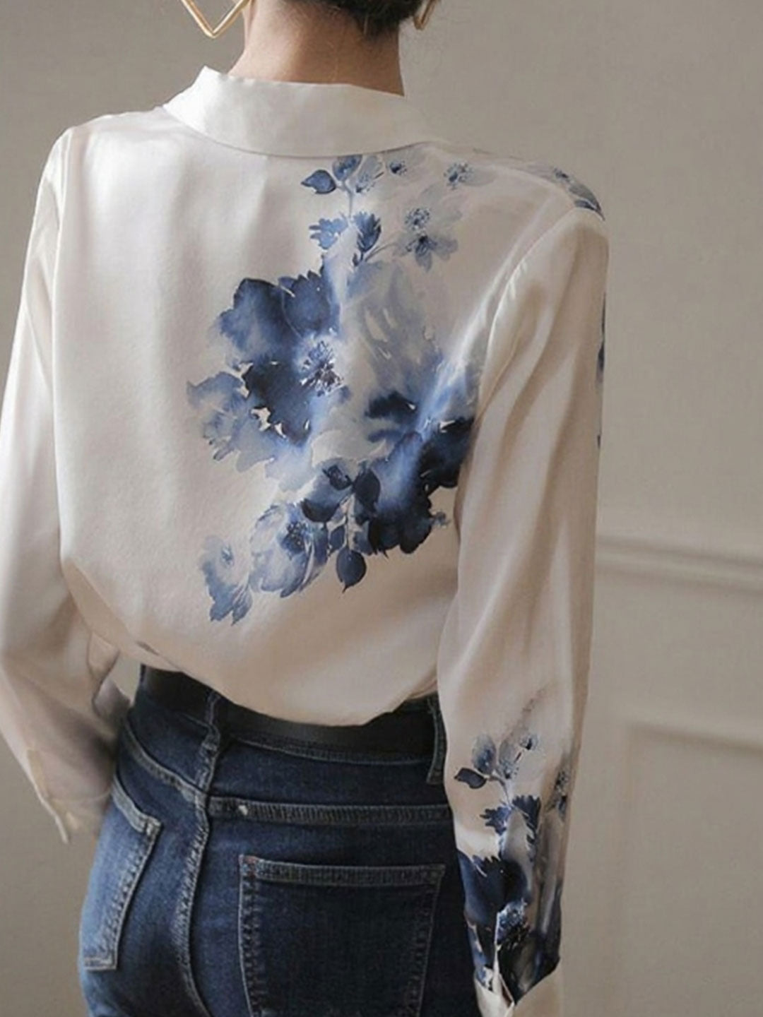 Trinity Daily Polo Collar Satin Printed Shirt