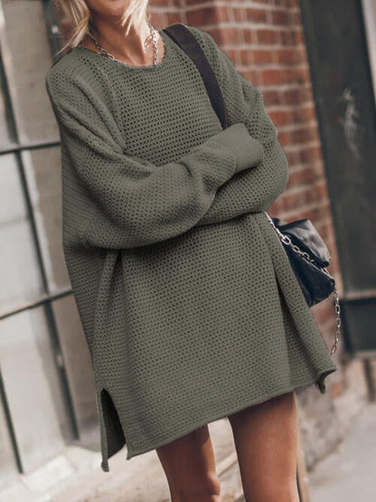 Suéter de cachemira elegante y práctico para mujer con textura de lunares | Ideal para otoño/invierno