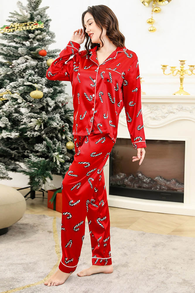 Conjunto de pijama con estampado de dulces navideños