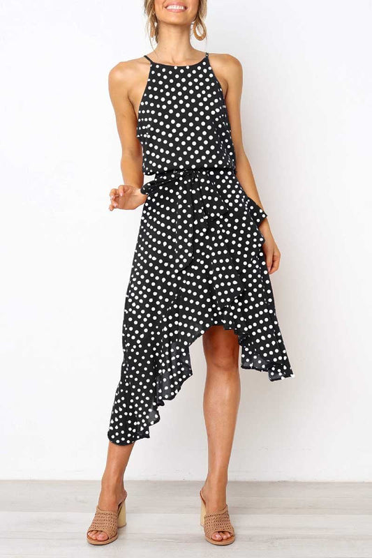 Irregular Polka Dot Dress
