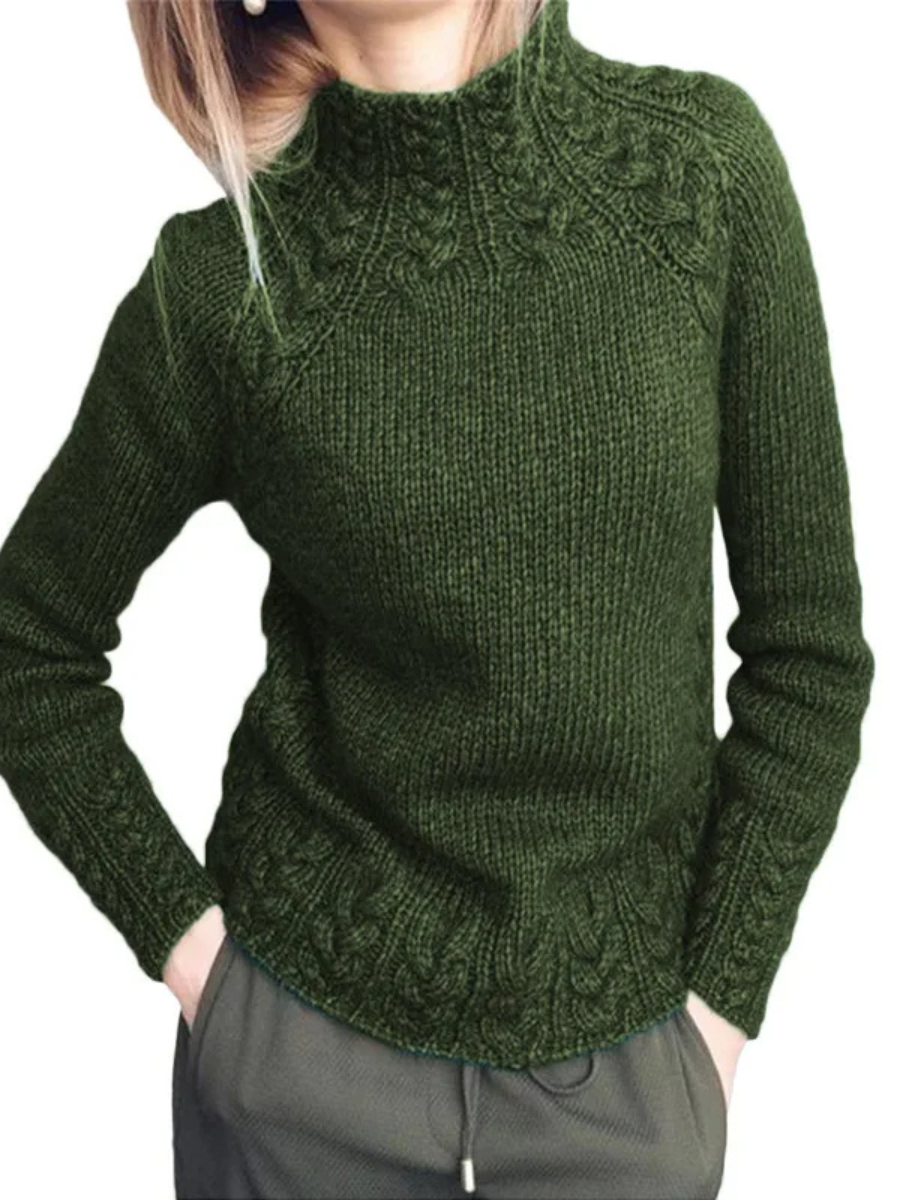Jersey de punto trenzado ajustado y moderno para mujer | Ideal para otoño/invierno