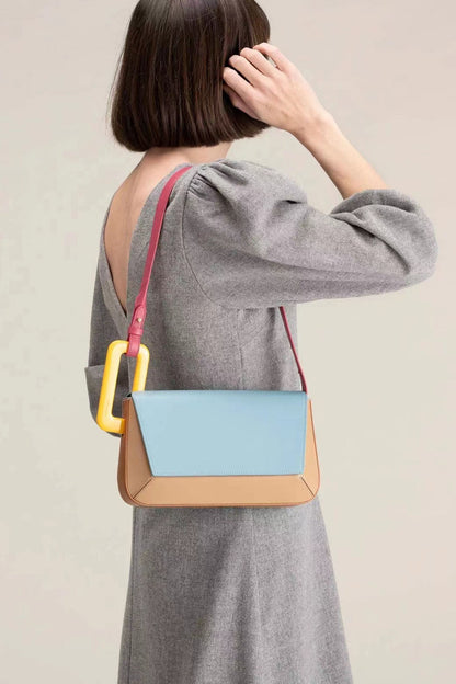 Bolso de patchwork con bloques de colores de moda y estilo lindo