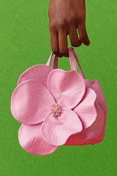 Bolso de mano de piel sintética con diseño floral