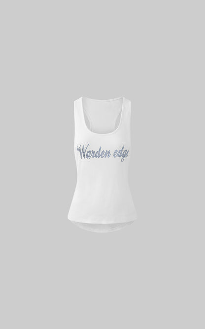 Ribbed Cotton Slim Racer Tank Top