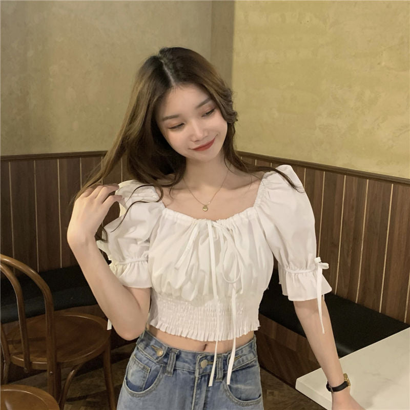 Sexy Bandage Style Slim Crop Tops