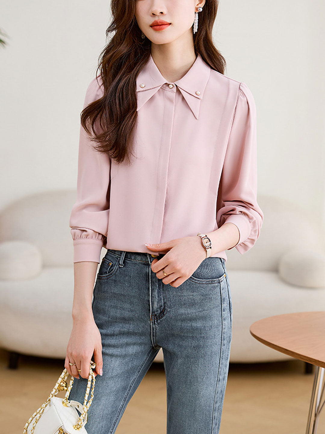 Mariah Elegant Doll Collar Chiffon Shirt