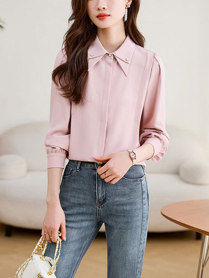 Mariah Elegant Doll Collar Chiffon Shirt