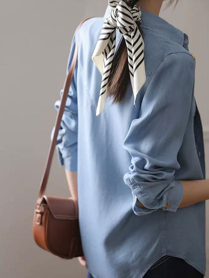 Jocelyn Vintage Lapel Denim Shirt
