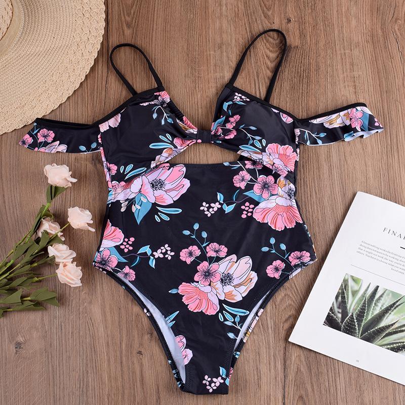 cute One Piece Floral Swimsuit