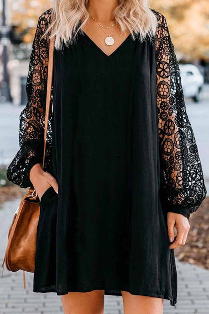 V-Neck Lace Dress