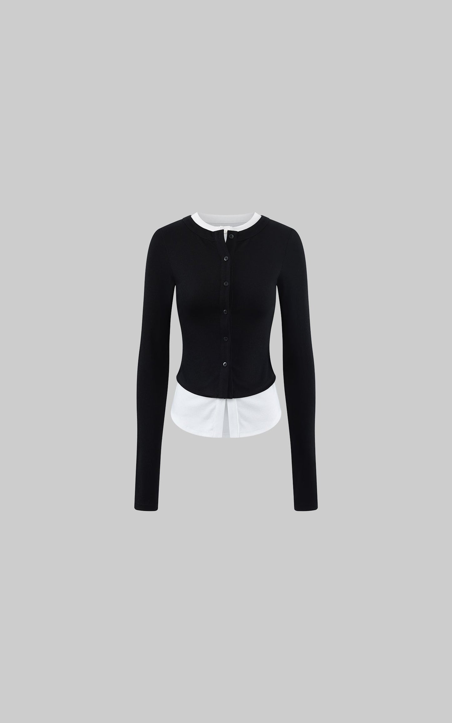 Layered V-Neck Long Sleeve Top