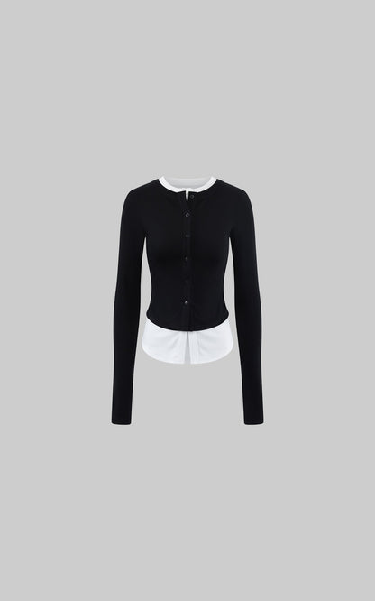 Layered V-Neck Long Sleeve Top
