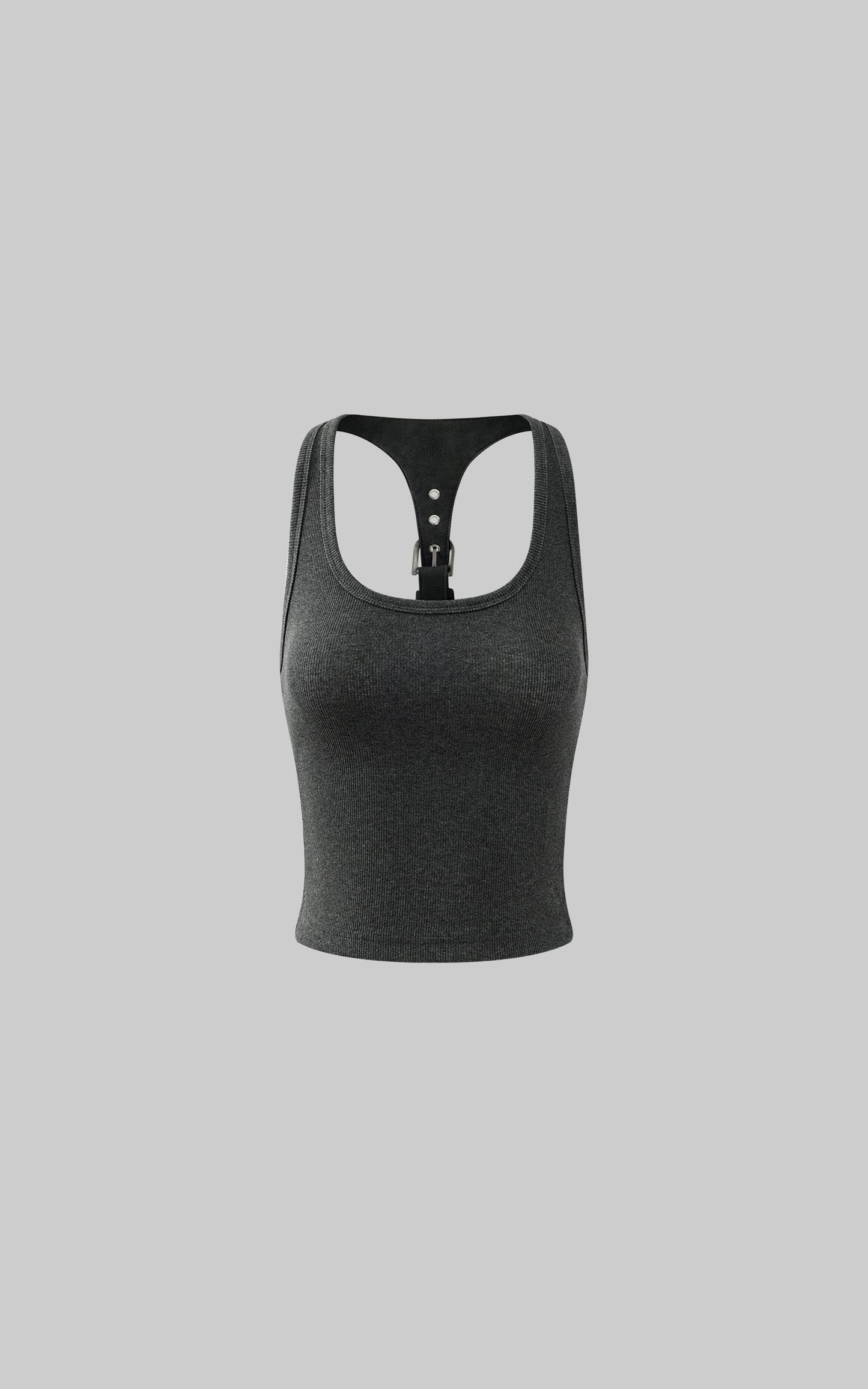 Sculpted Rib Tank Top with Harness Back Detail