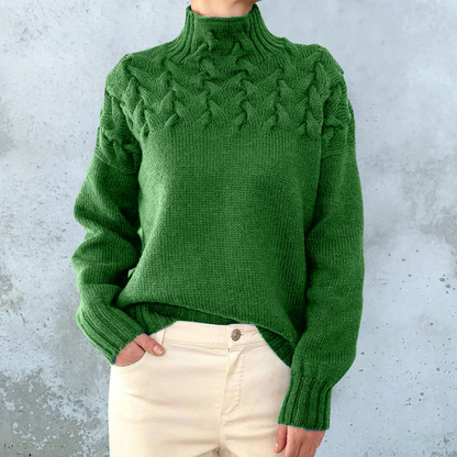 Women's Stylish Cable Knit Turtleneck Jumper | Ideal for Autumn/Winter