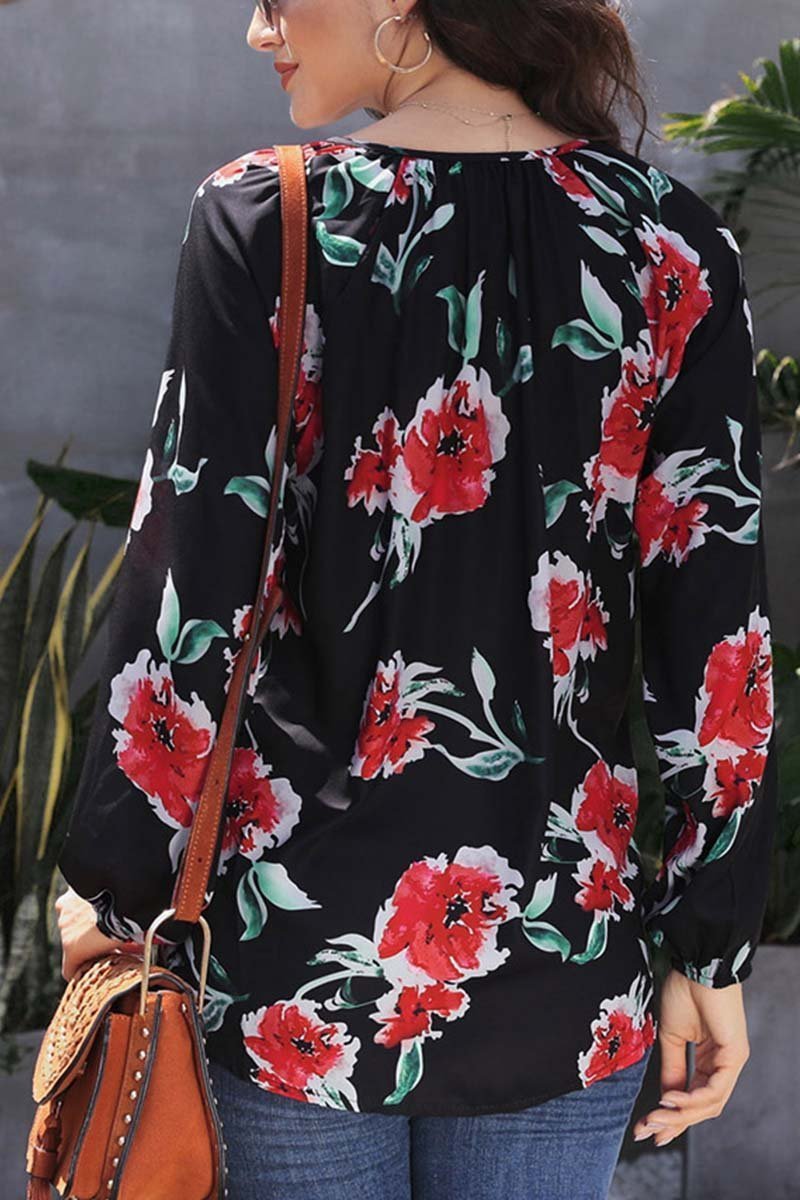 Floral Printed Chiffon Tops