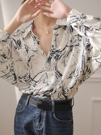 Valeria Classic Lapel Printed Shirt