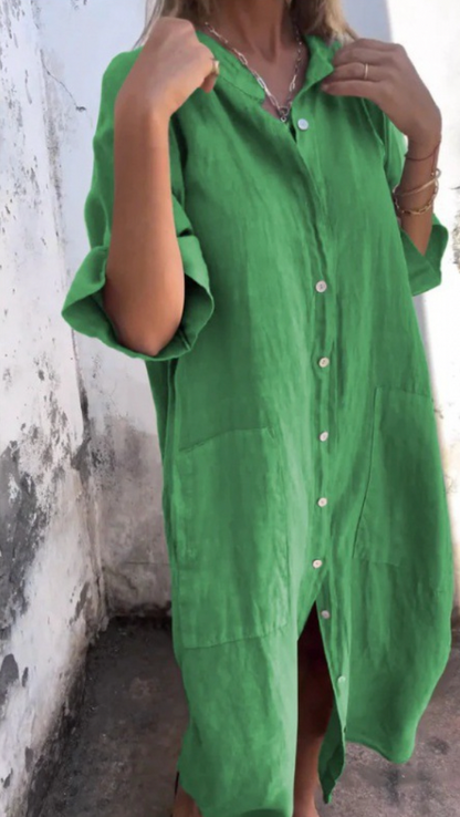 Chic Boho Summer Dress with Buttons | Great for Casual Days