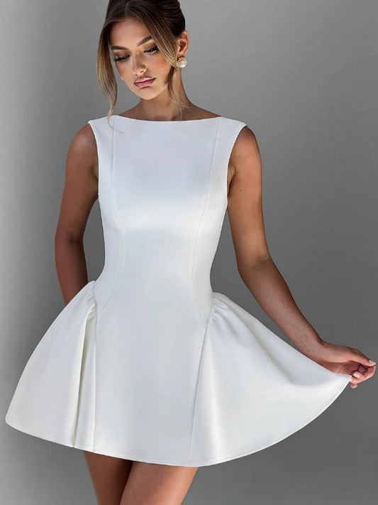 Sleeveless Big Swing Mini&Short Dresses
