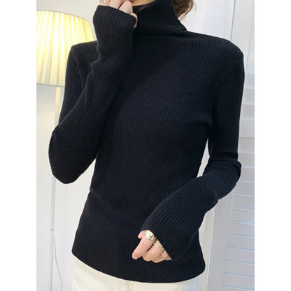 Jersey informal de manga larga y corte ajustado para mujer | Ideal para otoño/invierno