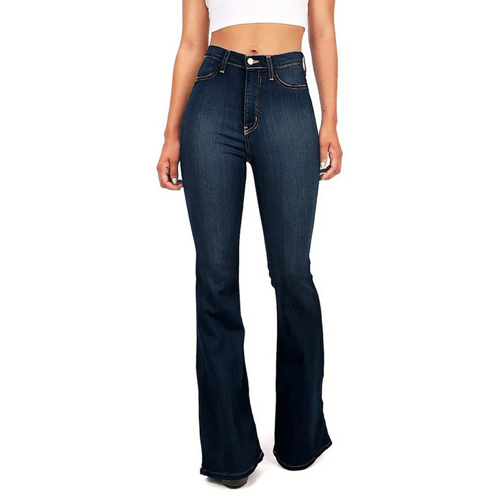 Women's High-Cut Skinny Bell Bottom Denim Flared Pants | Ideal for All Seasons