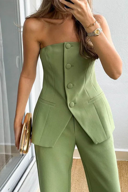 Conjunto de blazer y top de tubo estilo viaje