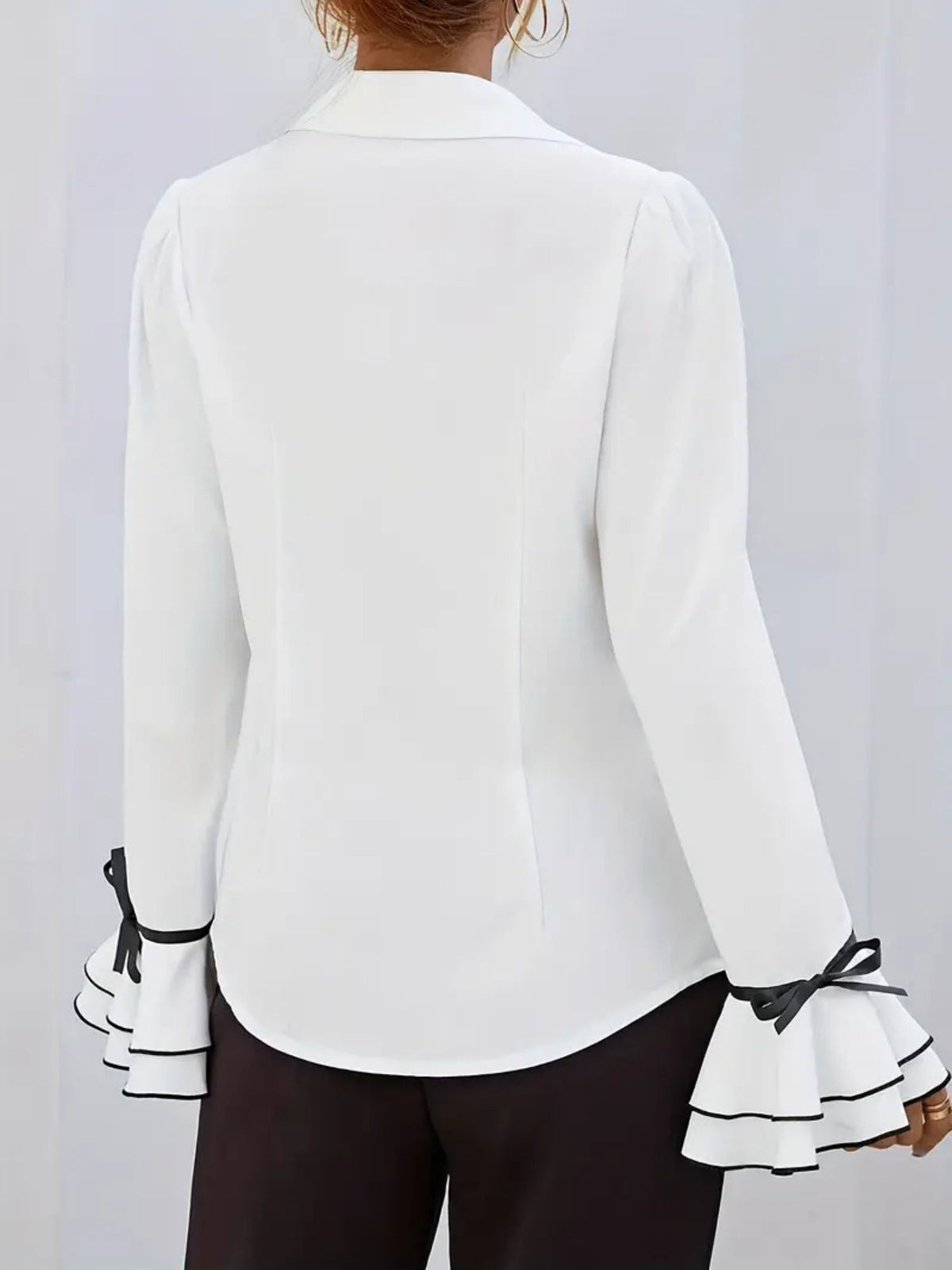 Ruffle Bell Sleeves Blouse&Shirts