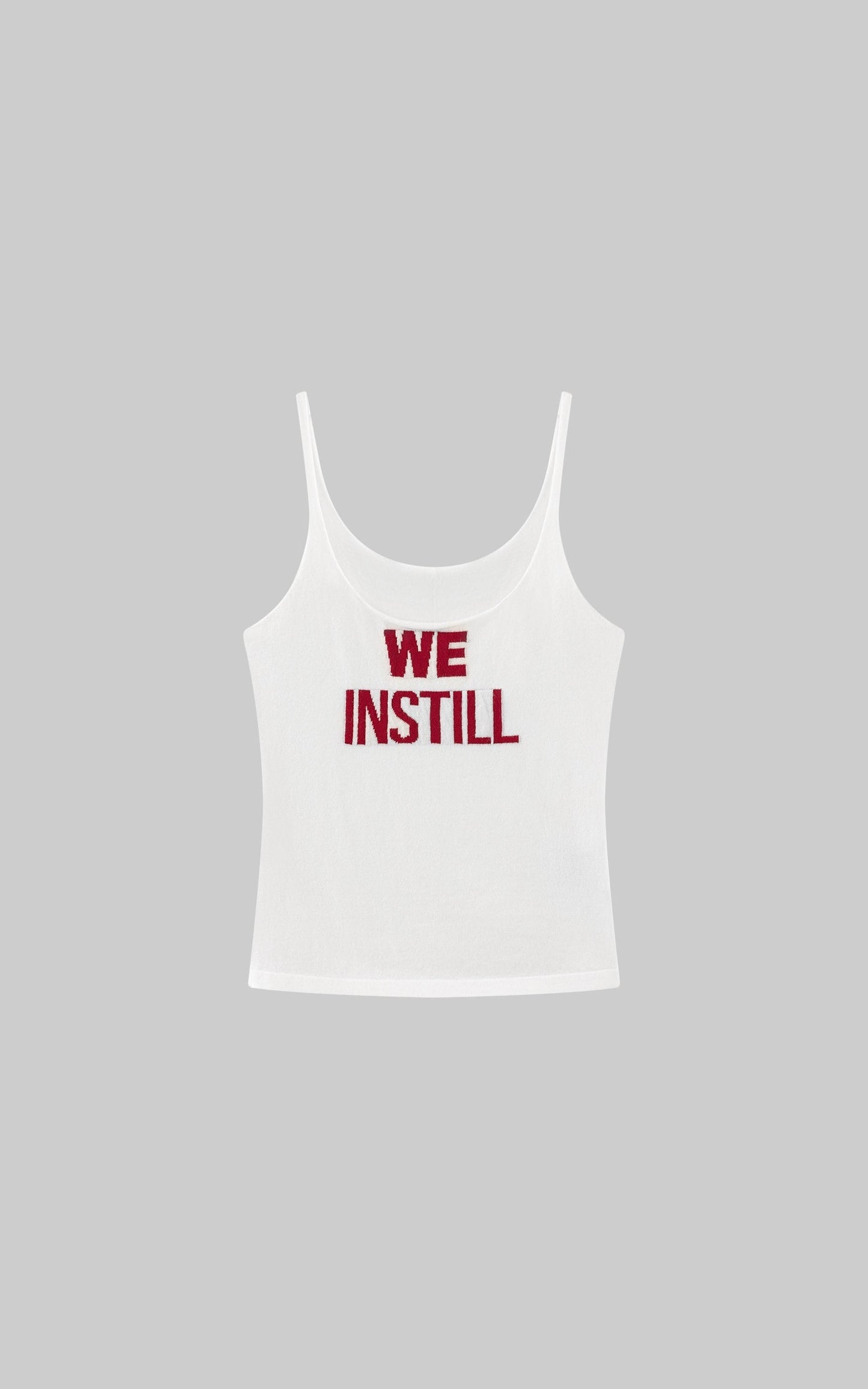 Textured Knit Tank Top with “WE INSTILLâ€?Jacquard Logo
