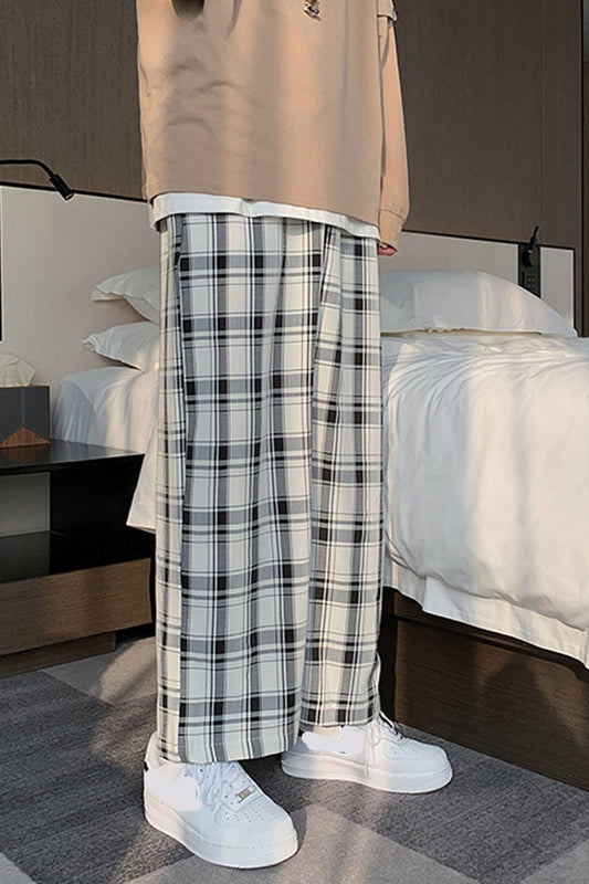Casual Plaid Hip Hop Style Long Pants