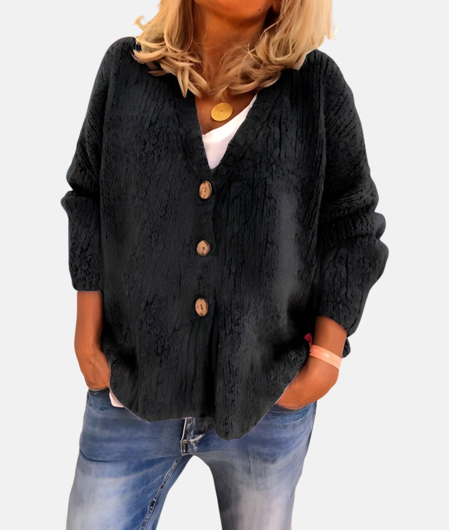 Quetzal - Cárdigan con cuello en V - Casual - Estilo moderno - Ropa para el día a día