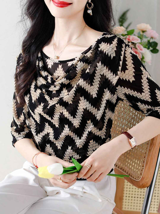 Sydney Slim Crew Neck Chiffon Top